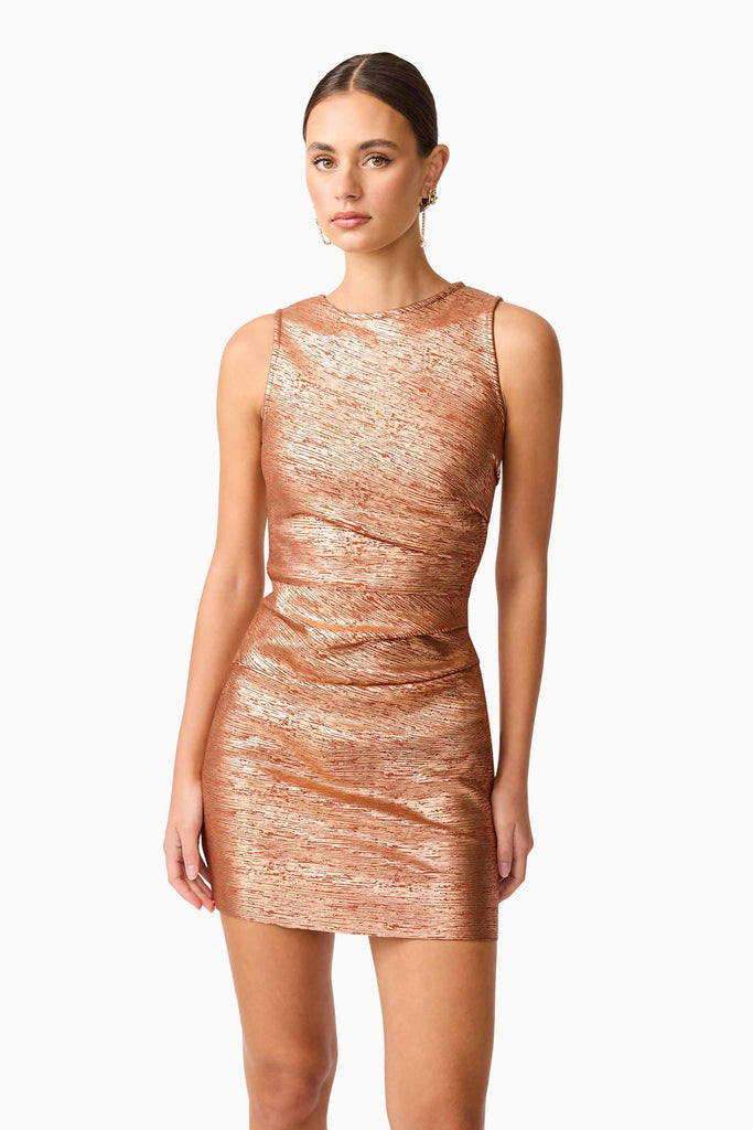 Rhian Fitted Mini Dress in Orange