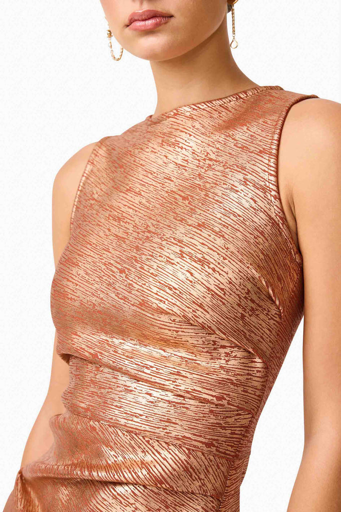 Rhian Fitted Mini Dress in Orange