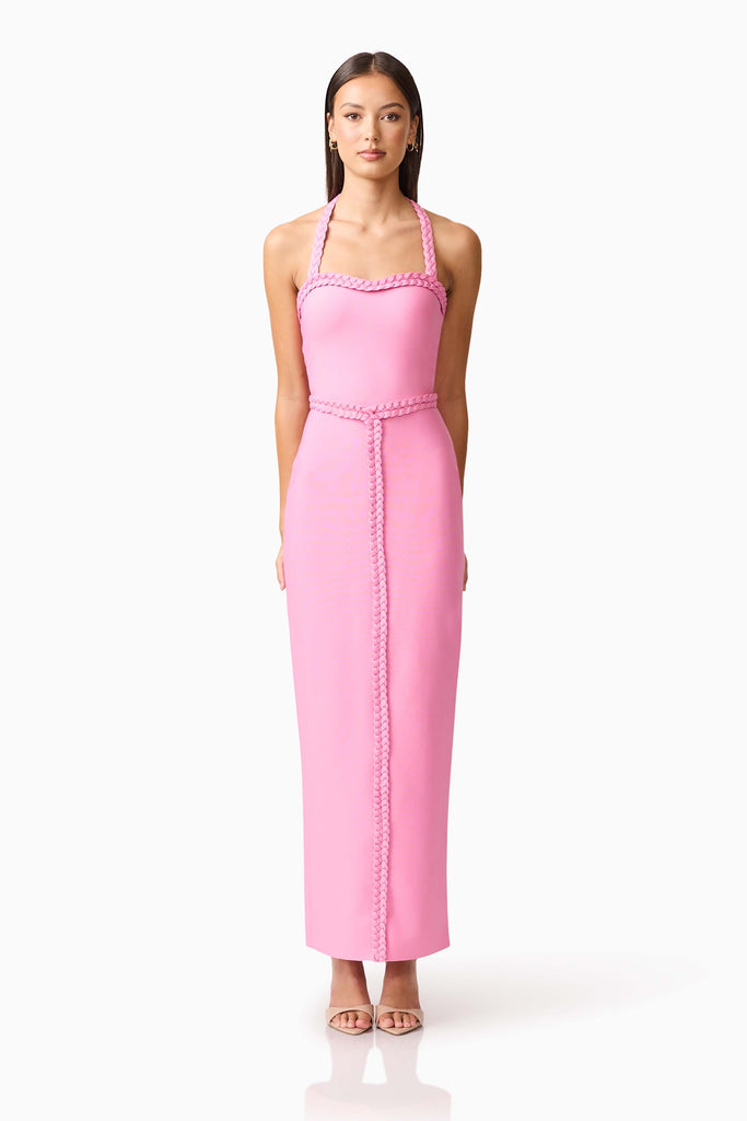Coralene Halter Gown in Pink