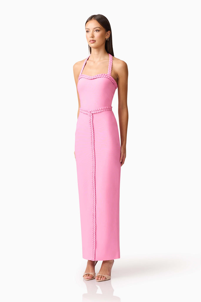 Coralene Halter Gown in Pink