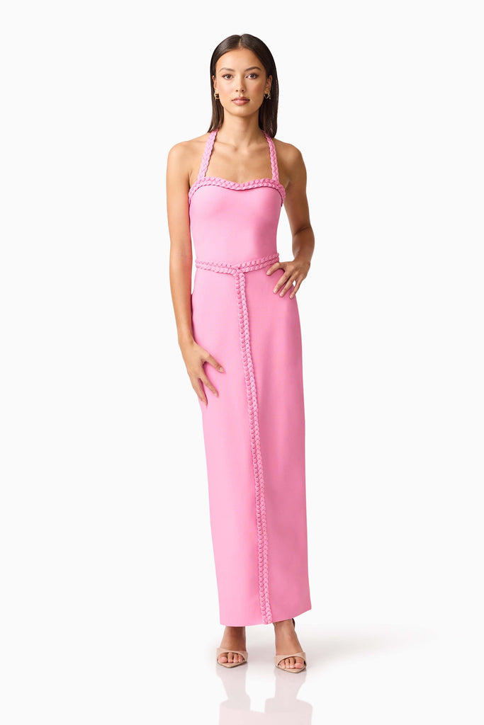 Coralene Halter Gown in Pink
