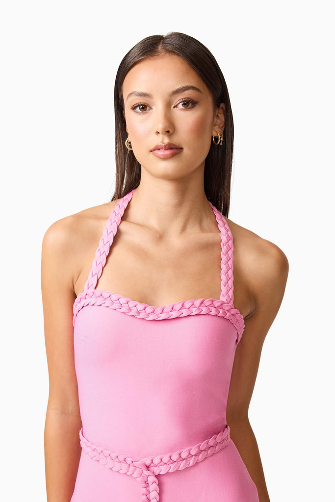 Coralene Halter Gown in Pink