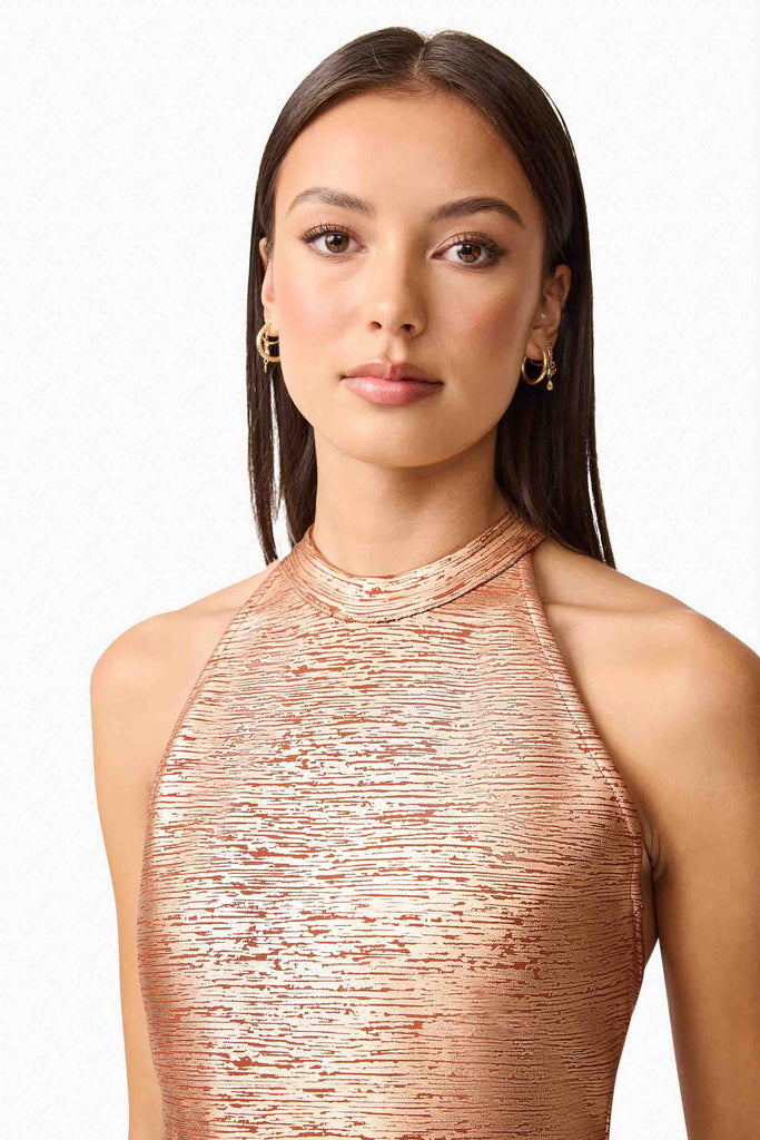 Rhian Halter Gown in Orange