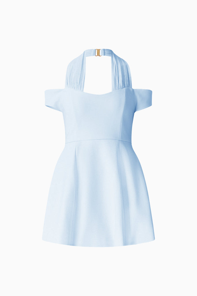 Ruby Halter Mini Dress in Blue