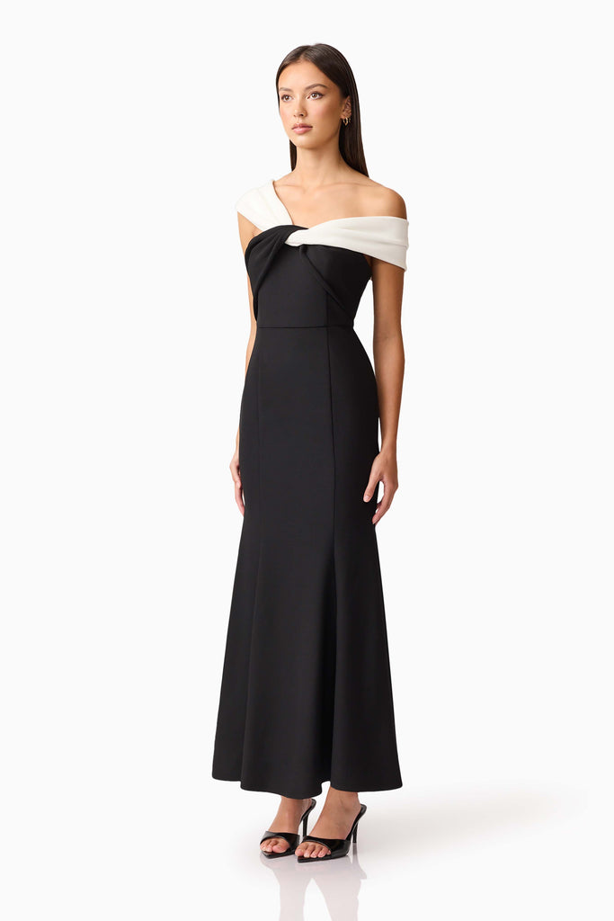 Ruby Off The Shoulder Gown in Black