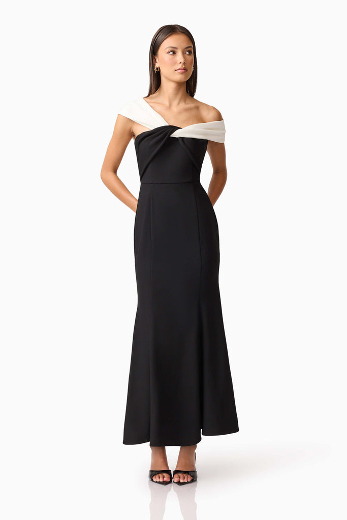 Ruby Off The Shoulder Gown in Black
