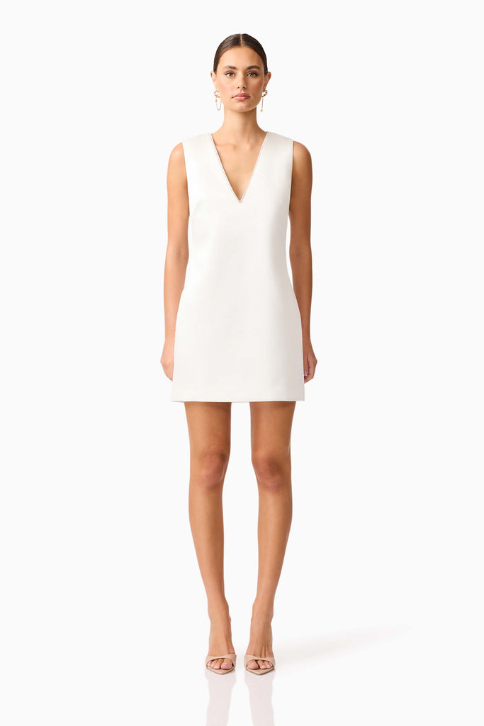 Livia Shift Mini Dress in White
