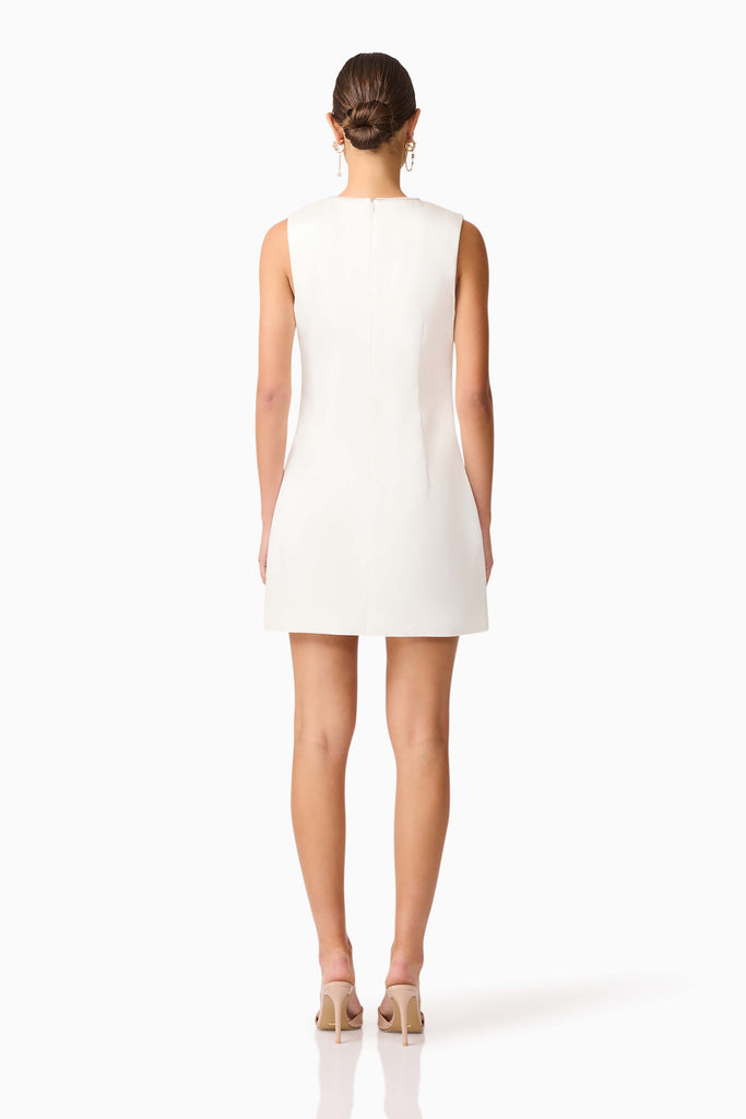 Livia Shift Mini Dress in White