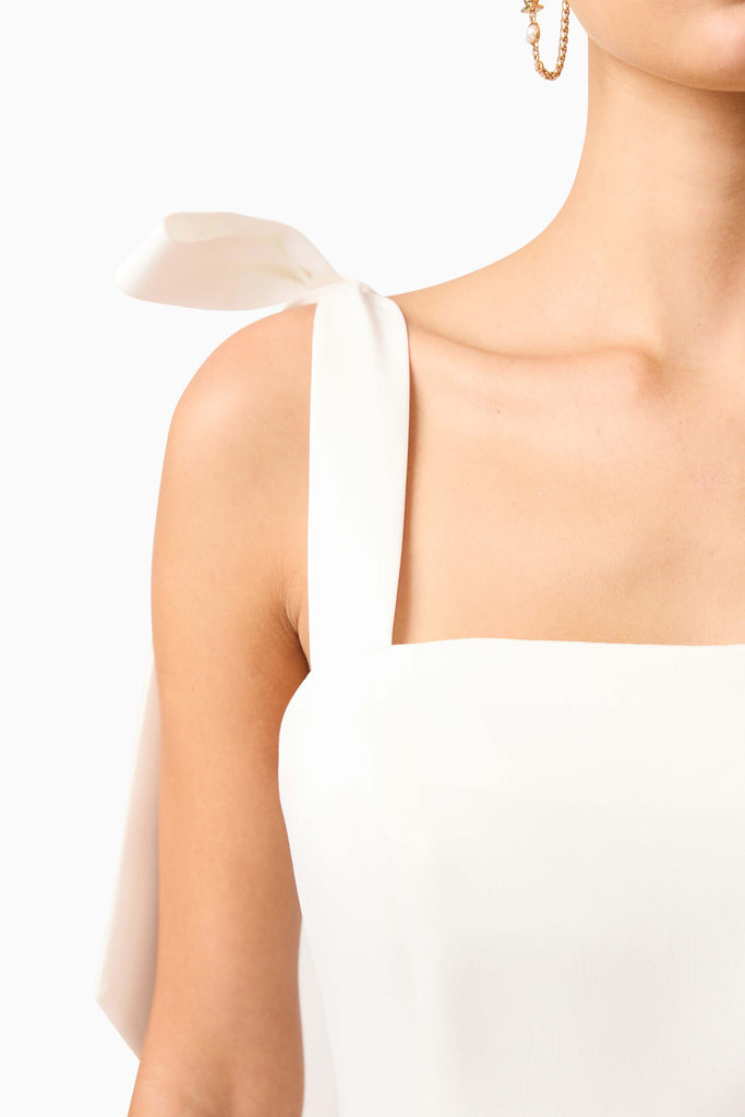 Livia Tiered Mini Dress in White