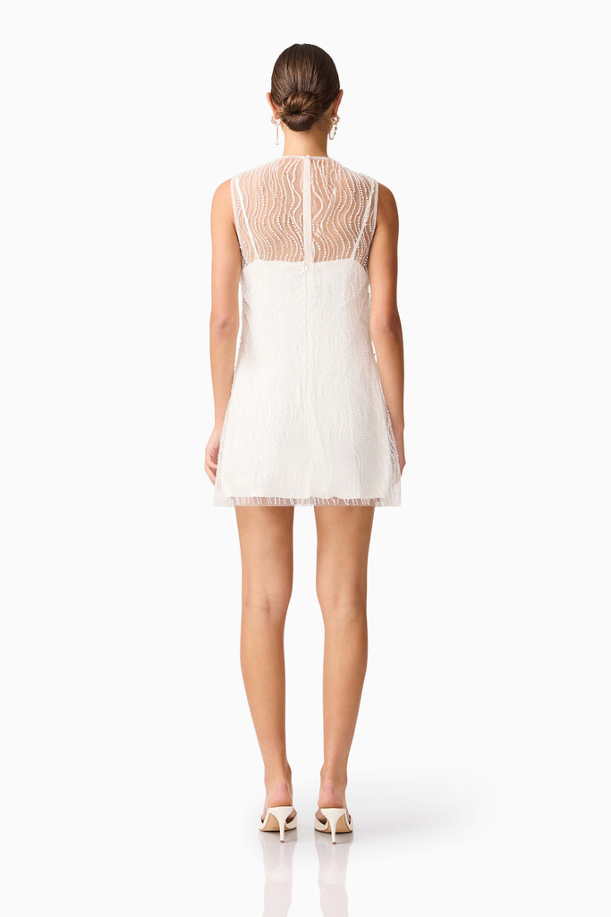 Margot Party Shift Mini Dress in White