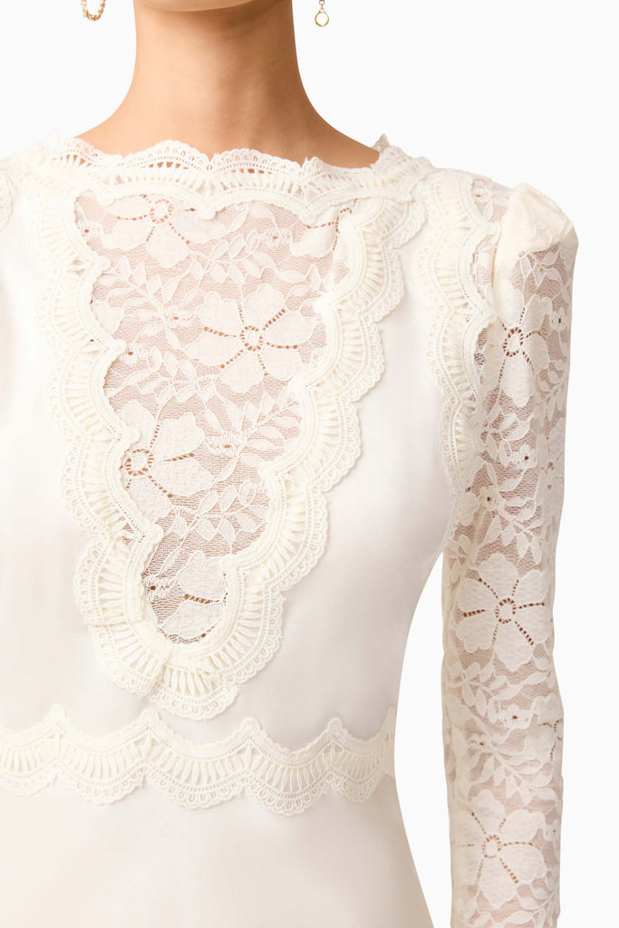 Margot Long Sleeve Mini Dress in White