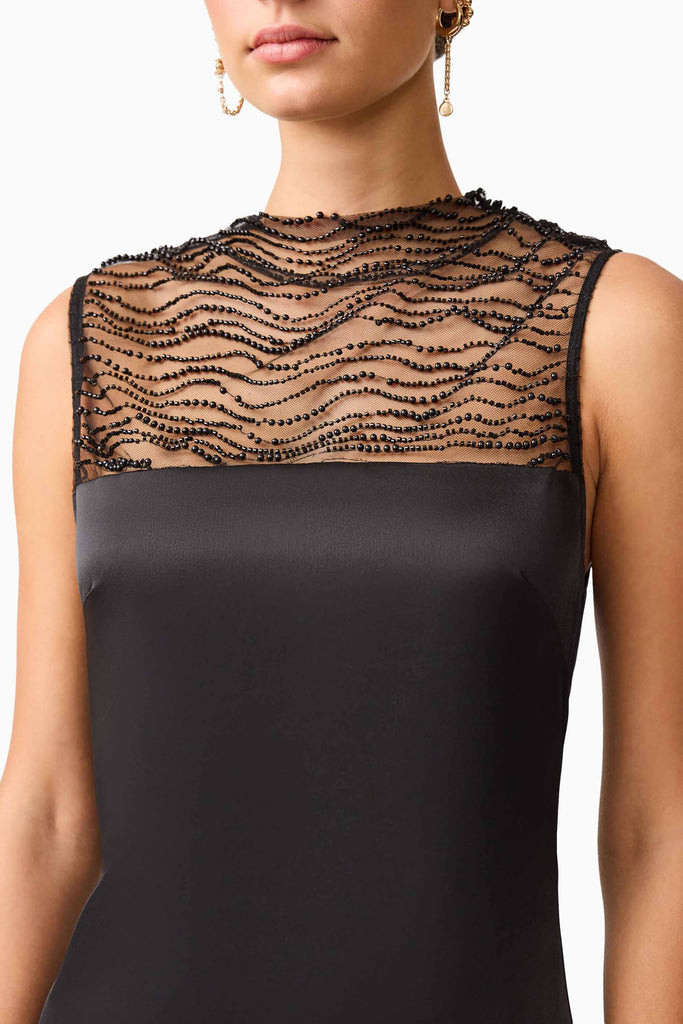 Margot Satin Gown in black