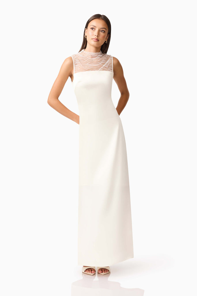 Margot Satin Gown in White