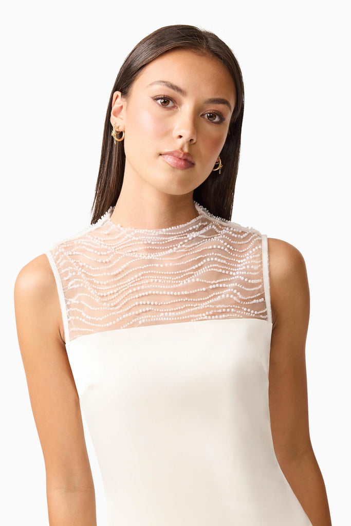 Margot Satin Gown in White