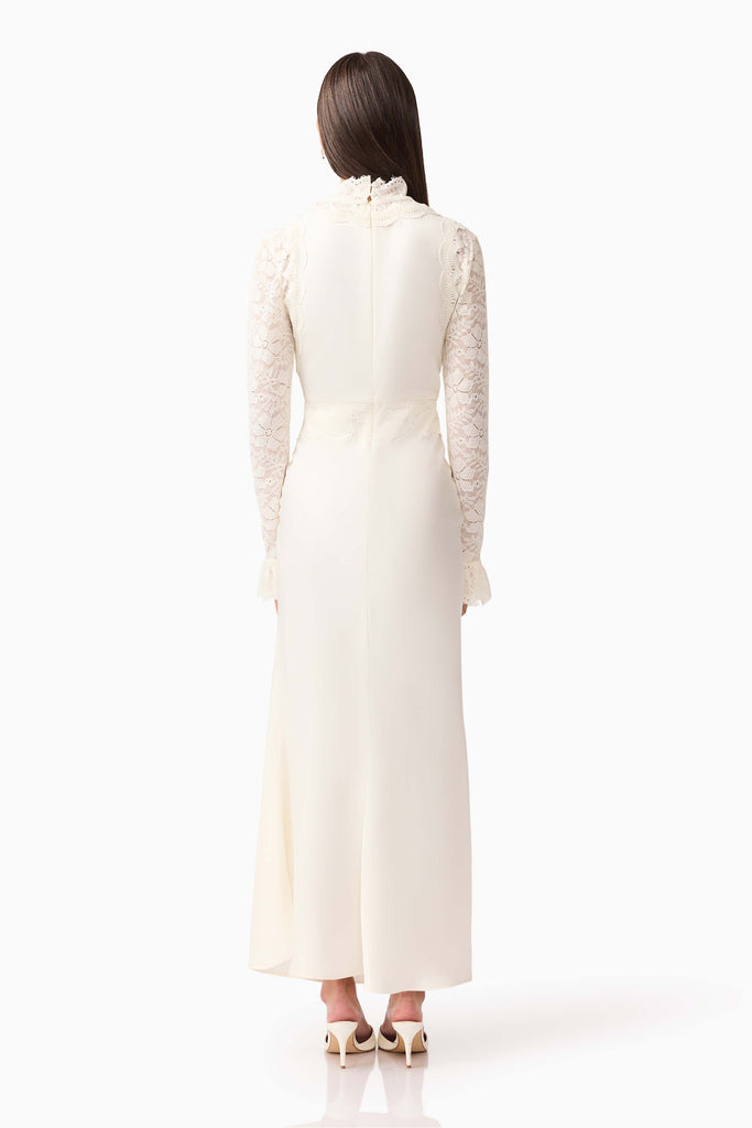 Margot Long Sleeve Gown in White