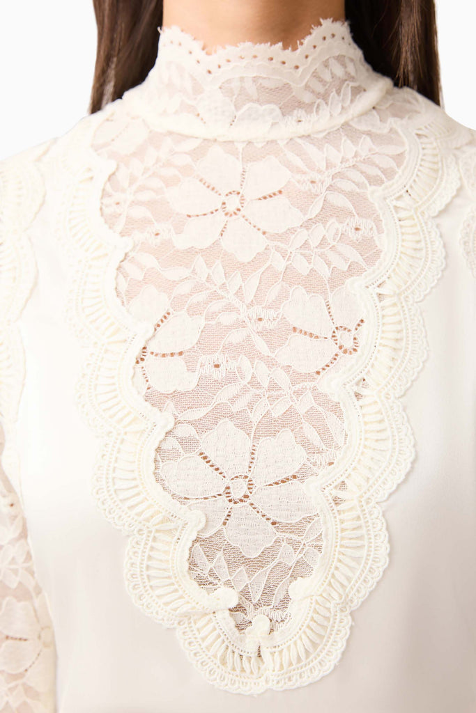 Margot Long Sleeve Gown in White