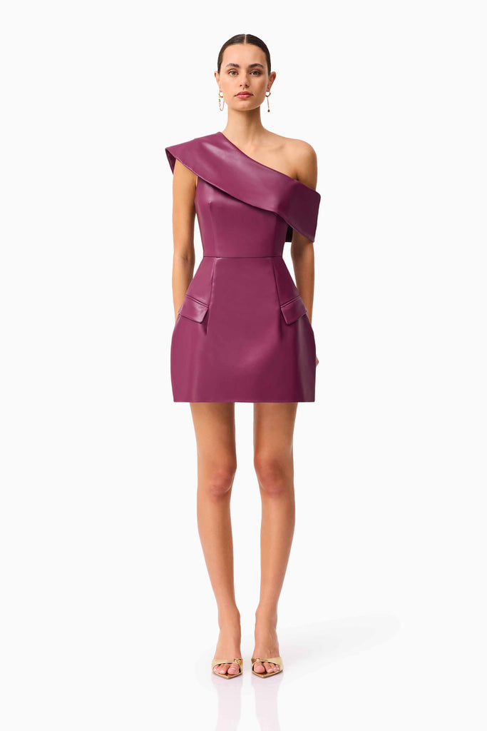 Nova Off The Shoulder Mini Dress in Purple