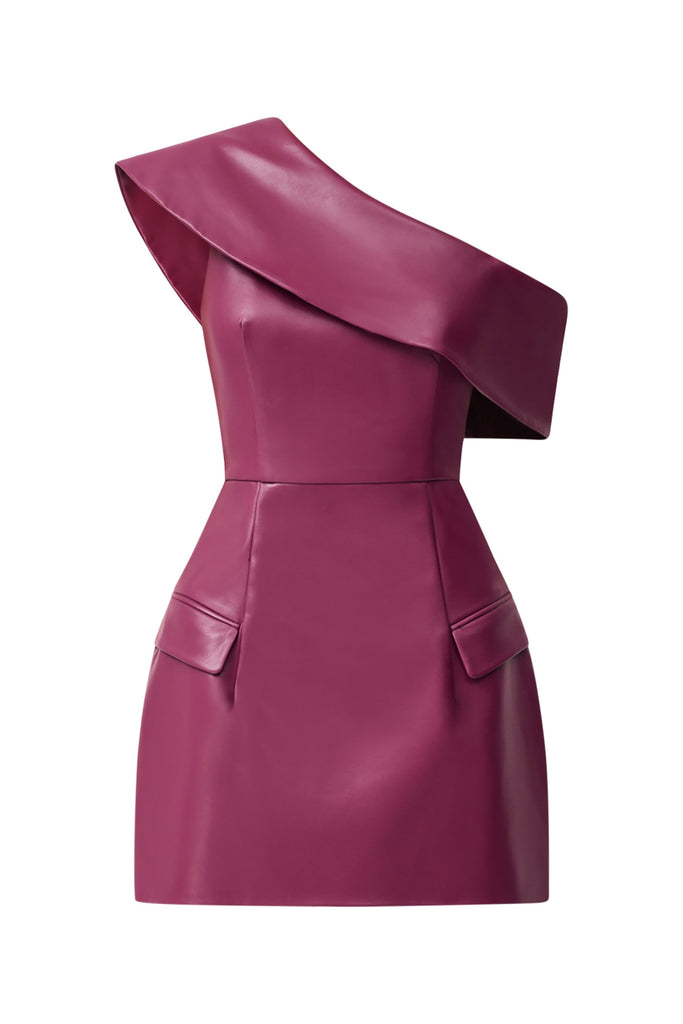 Nova Off The Shoulder Mini Dress in Purple