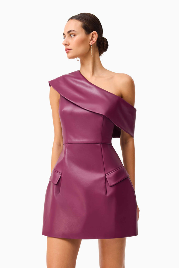 Nova Off The Shoulder Mini Dress in Purple