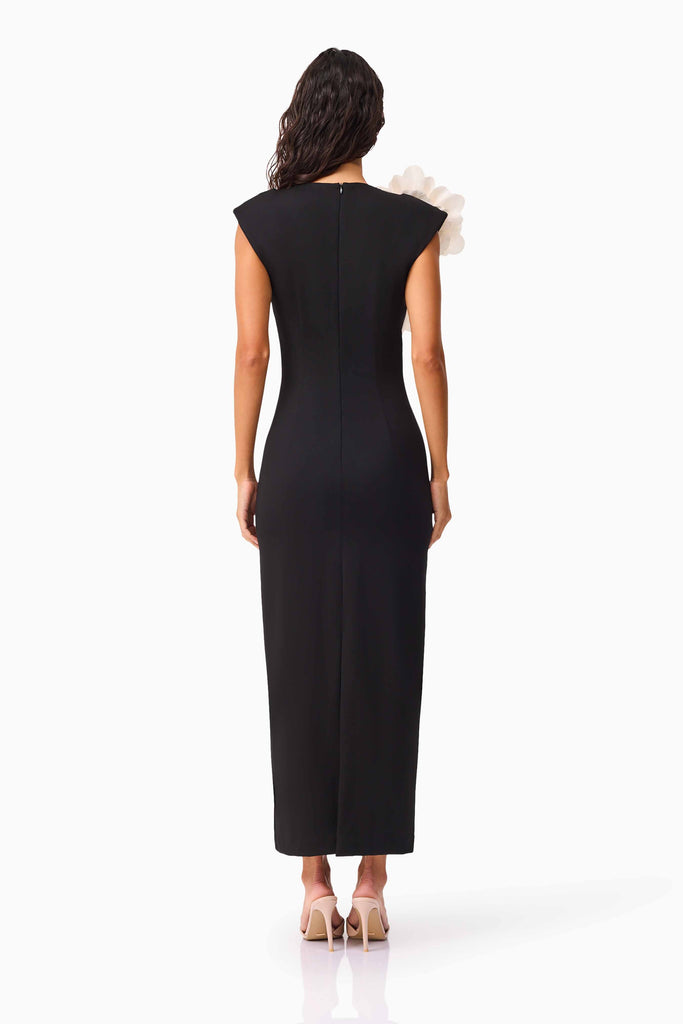 Zahara V-Neck Gown in Black