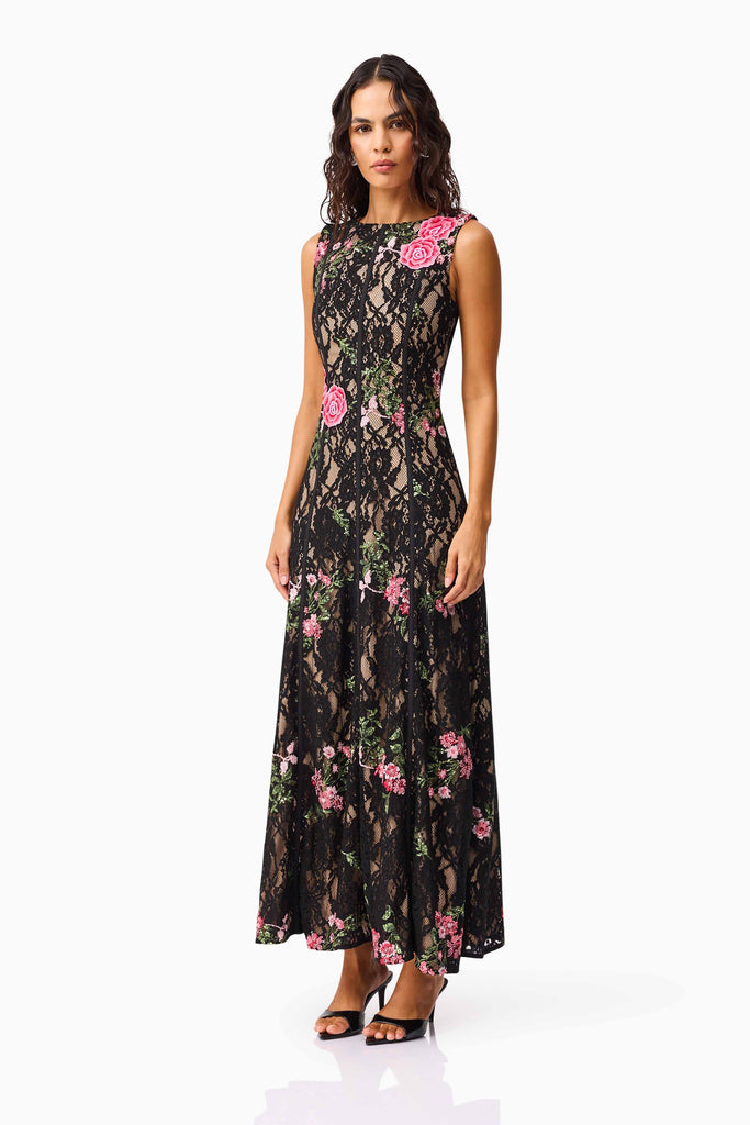Morgaine Lace Gown in Black