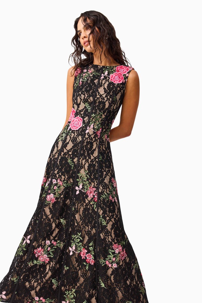 Morgaine Lace Gown in Black