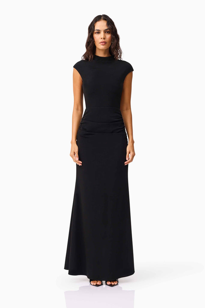Danica High Neck Gown in Black