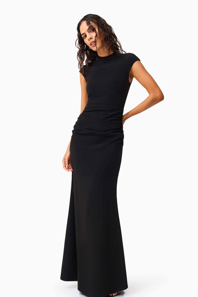 Danica High Neck Gown in Black