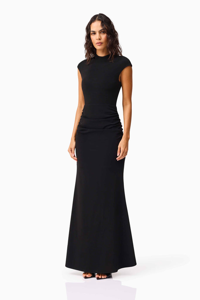 Danica High Neck Gown in Black