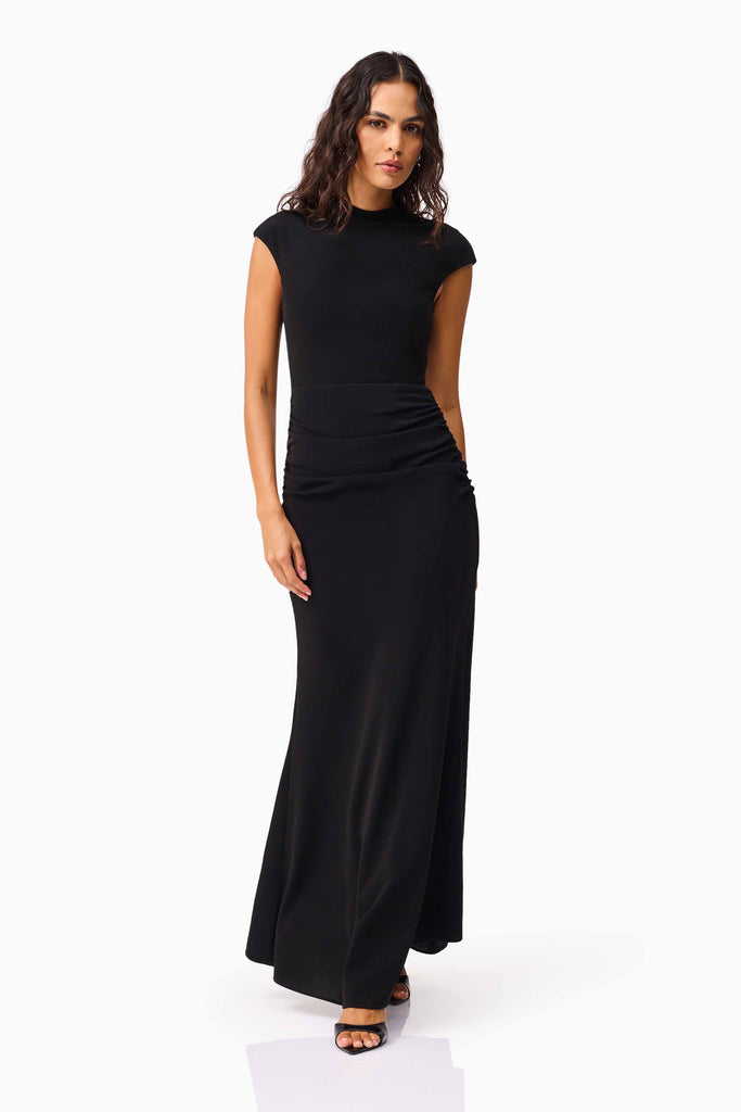 Danica High Neck Gown in Black