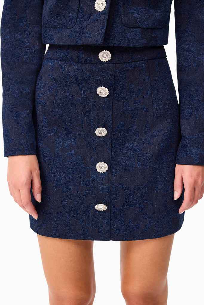 Melody Jacquard Top & Skirt Set in Blue