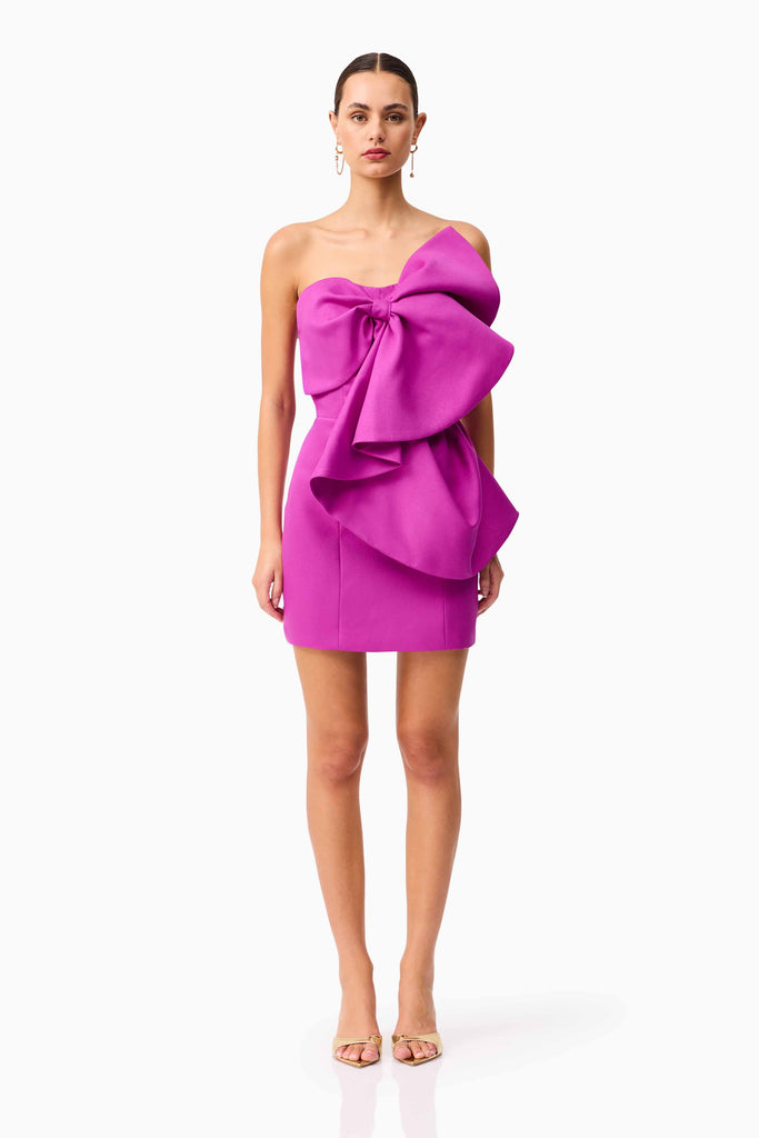 Beatrix Strapless Mini Dress in Purple