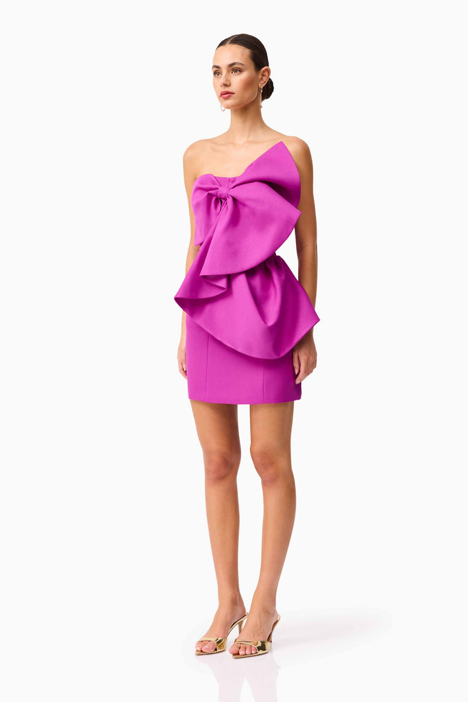 Beatrix Strapless Mini Dress in Purple