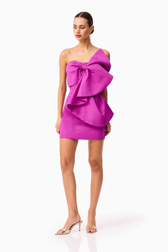 Beatrix Strapless Mini Dress in Purple
