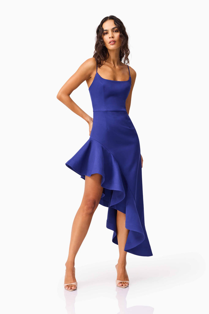 Beatrix Asymmetrical Gown in Blue