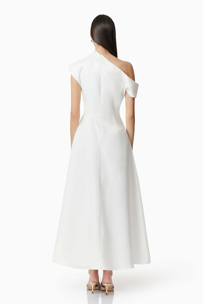 Marissa One Shoulder Gown in White
