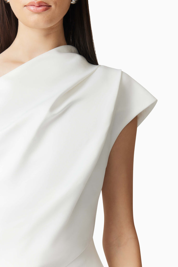 Marissa One Shoulder Gown in White