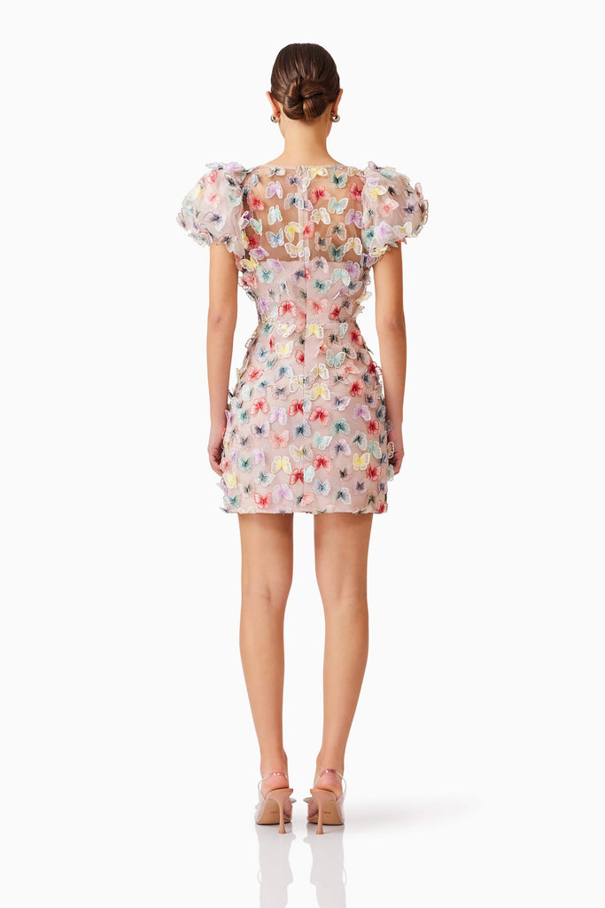 Aviva Puff Sleeve Mini Dress in Pink