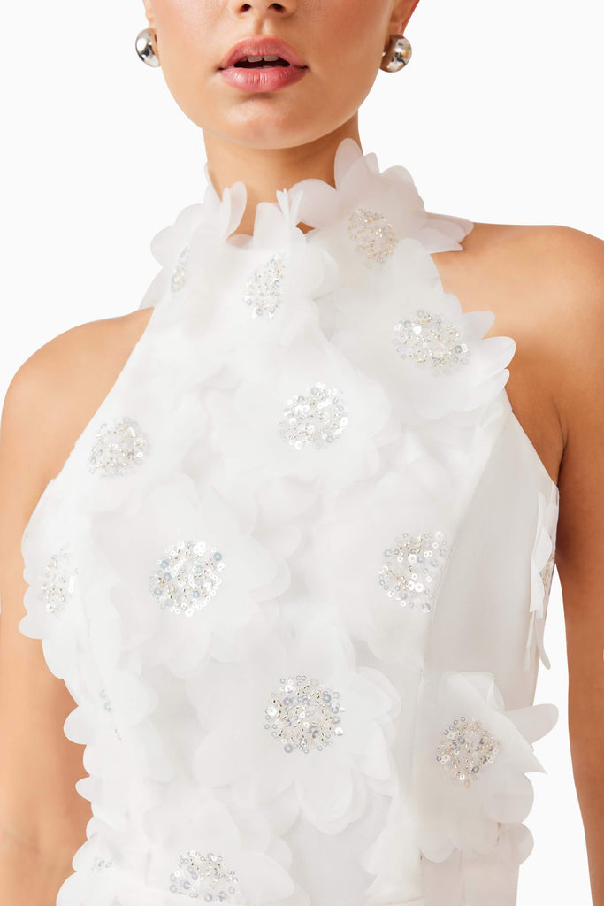 Cherry Blossom Mini Dress in White