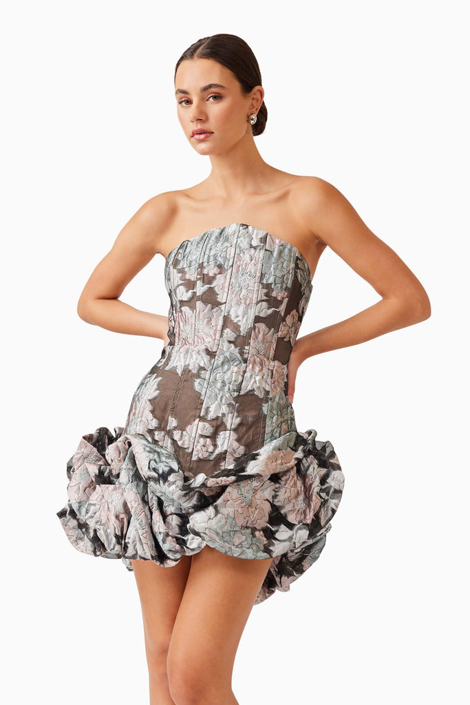 Dahlia Strapless Mini Dress in Floral