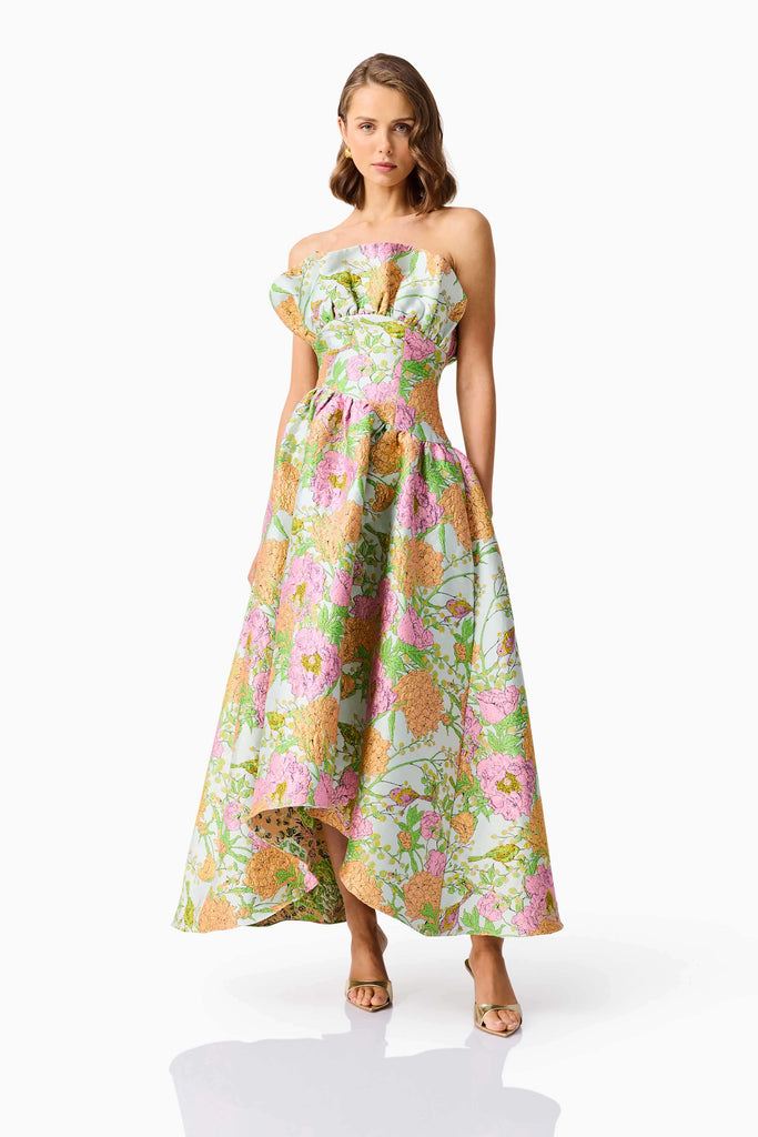 Laurel Sleeveless Maxi Dress in Green Floral