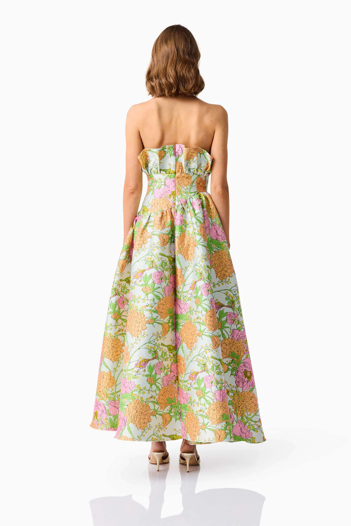 Laurel Sleeveless Maxi Dress in Green Floral