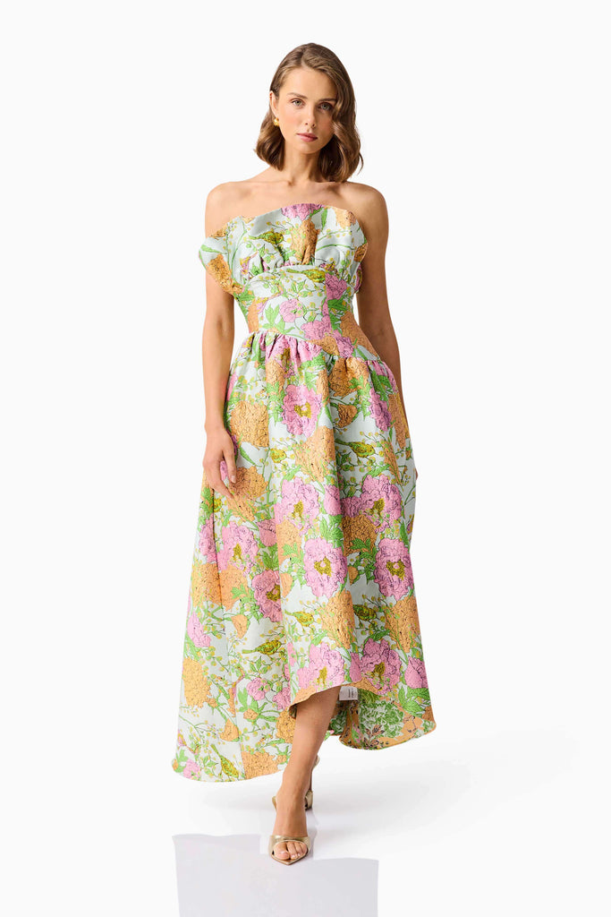 Laurel Sleeveless Maxi Dress in Green Floral