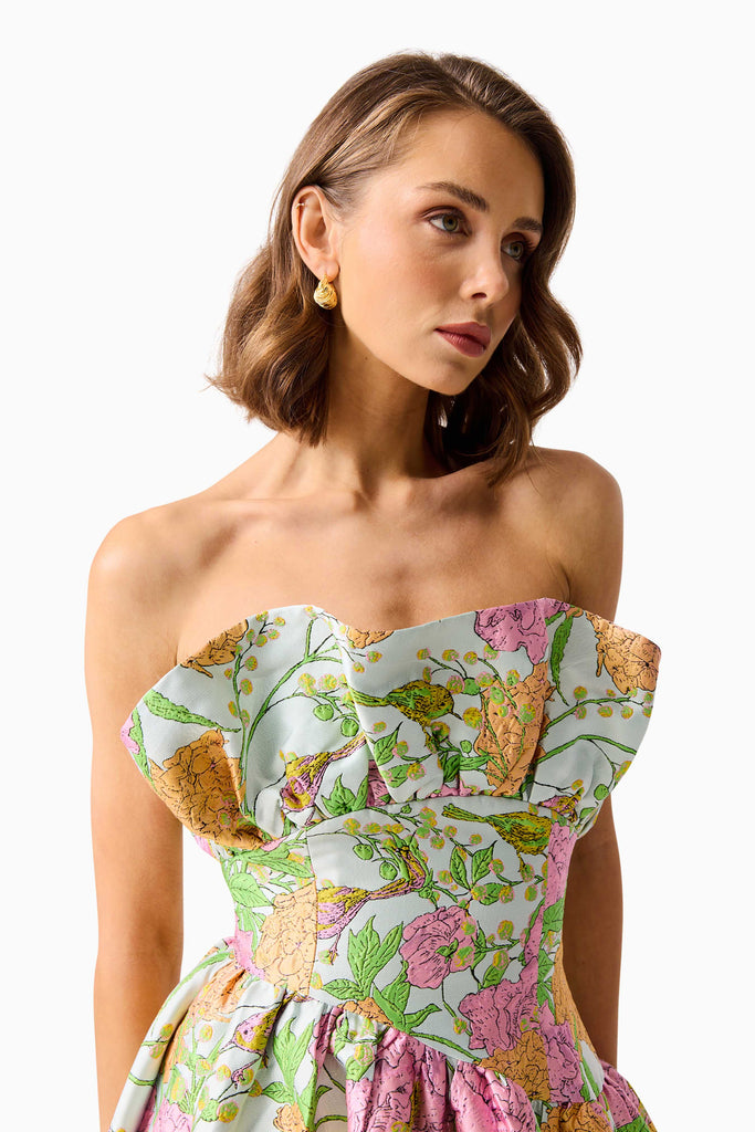 Laurel Sleeveless Maxi Dress in Green Floral