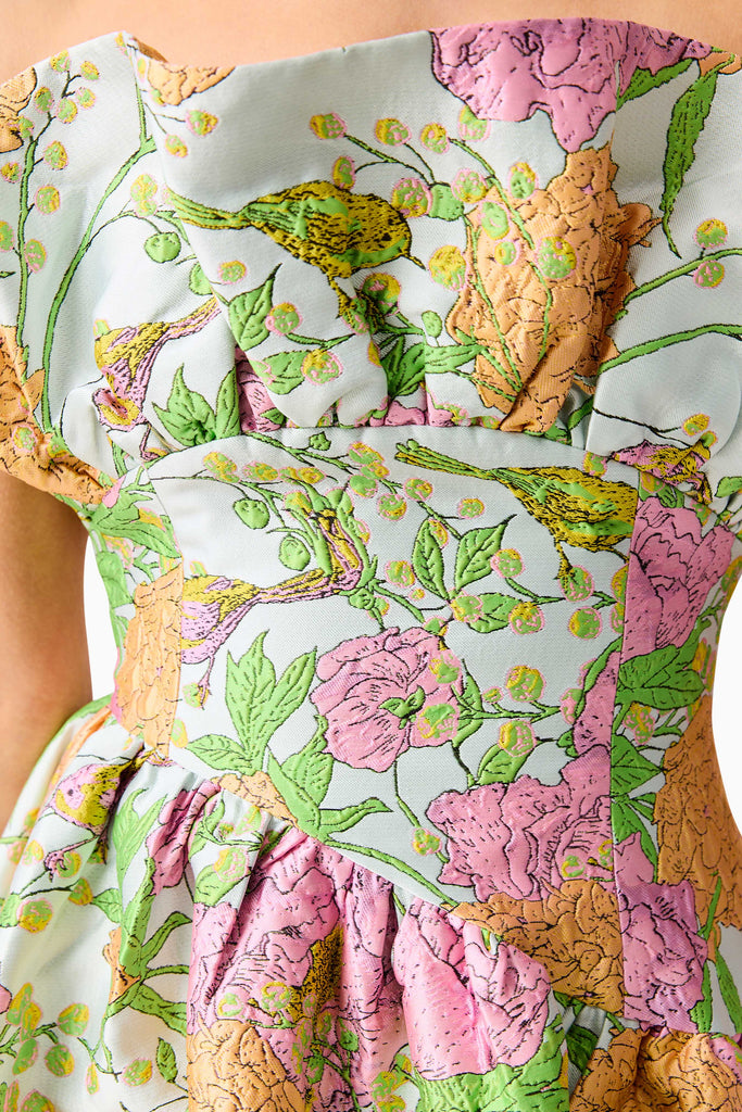 Laurel Sleeveless Maxi Dress in Green Floral