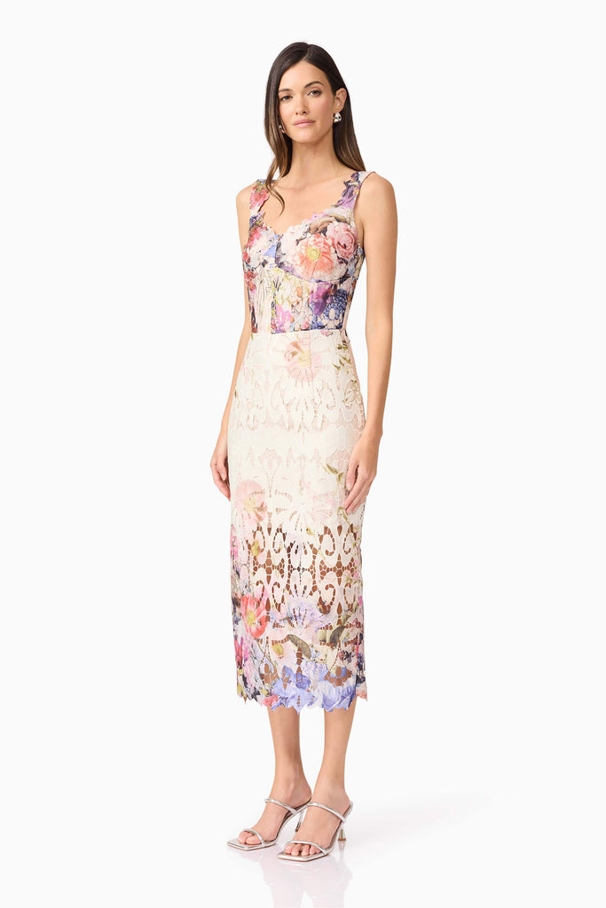 Matila Lace Midi Dress in Floral
