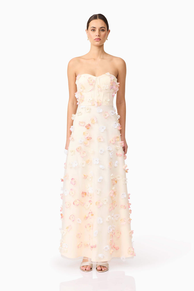 Livia Strapless Maxi Dress in Yellow