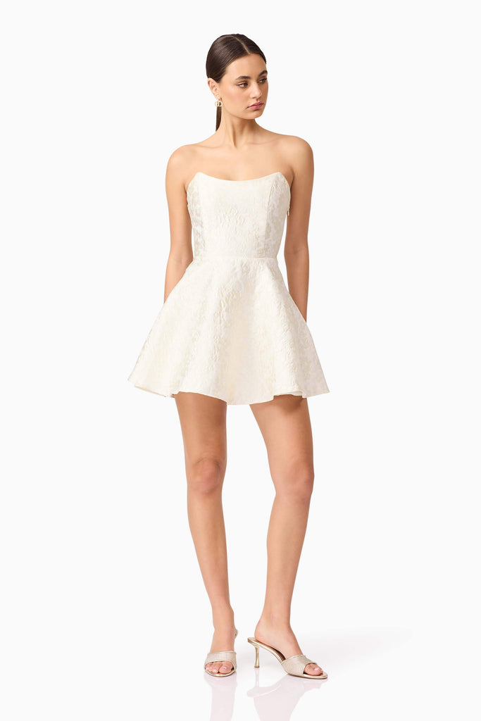 Galadirel Strapless Mini Dress in White