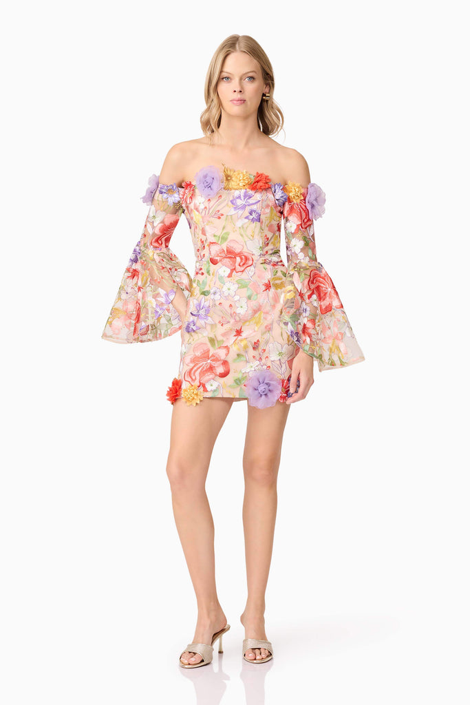 Sophie Off The Shoulder Mini Dress in Floral