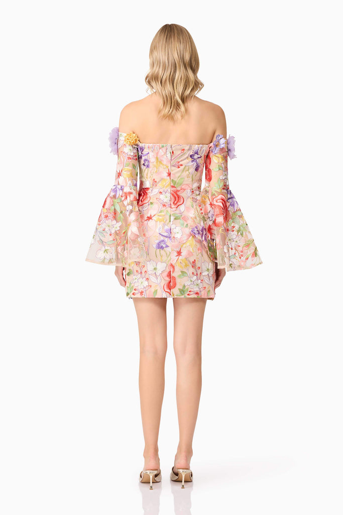 Sophie Off The Shoulder Mini Dress in Floral